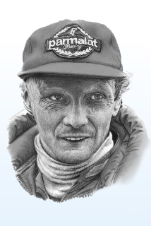 Niki Lauda - reprodukce kresby