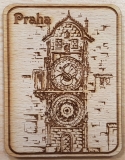 Dřevěná magnetka Orloj