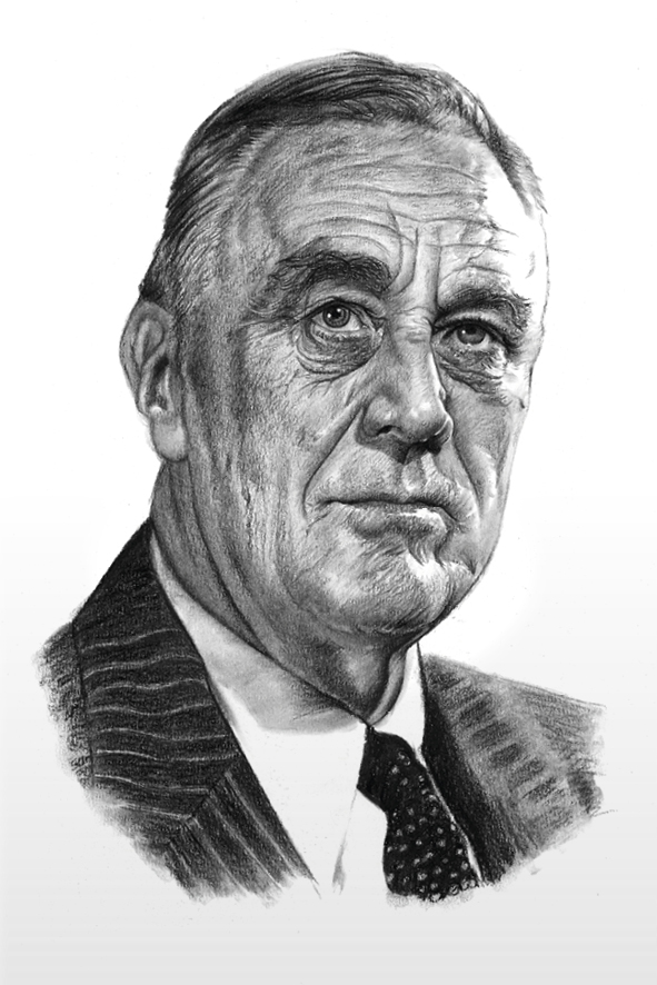 Franklin Delano Roosevelt - reprodukce kresby