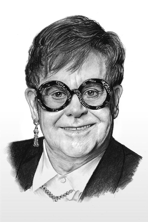 Elton John - reprodukce kresby