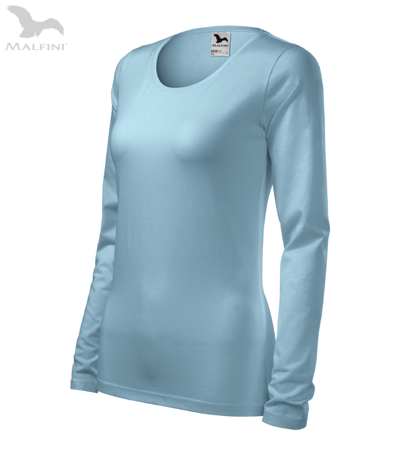 Tričko dámské s dlouhým rukávem Slim139 -  nebesky modrá