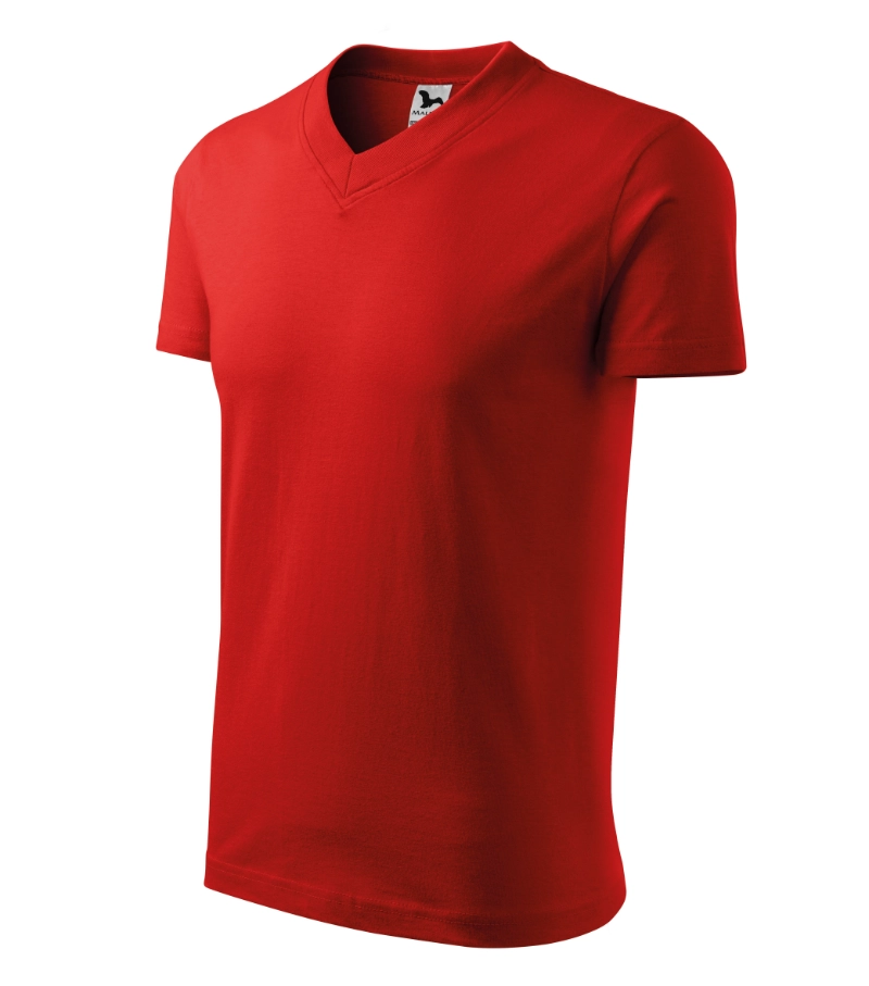 Tričko unisex V-neck 102 - červená
