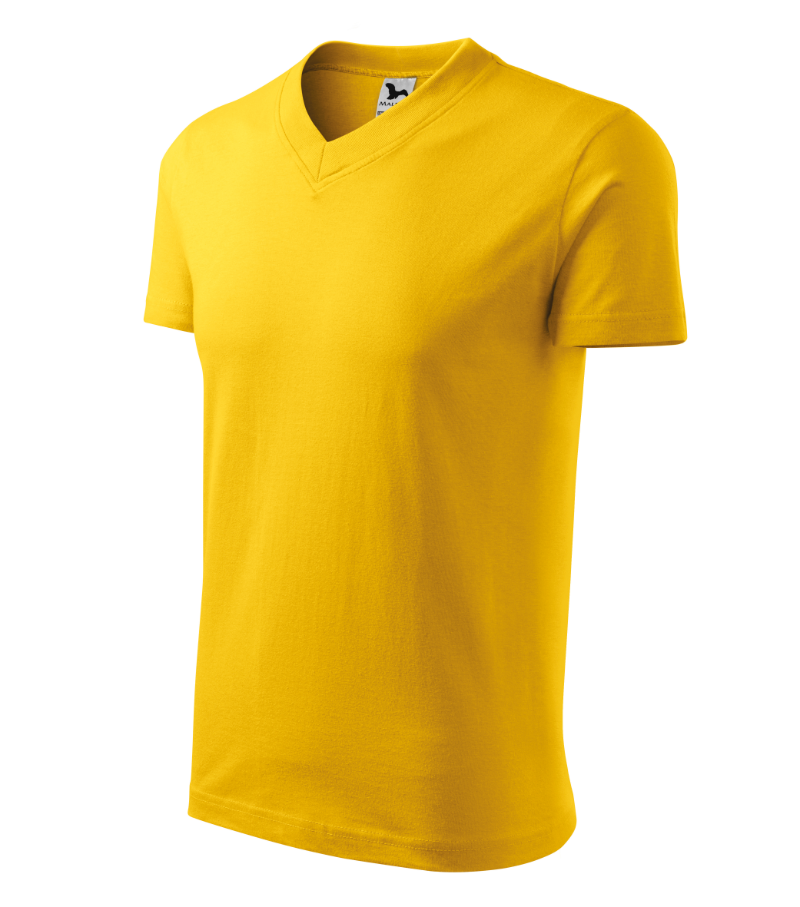 Tričko unisex V-neck 102 - žlutá