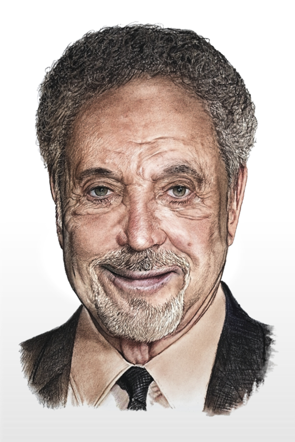 Tom Jones - kolorovaná reprodukce kresby