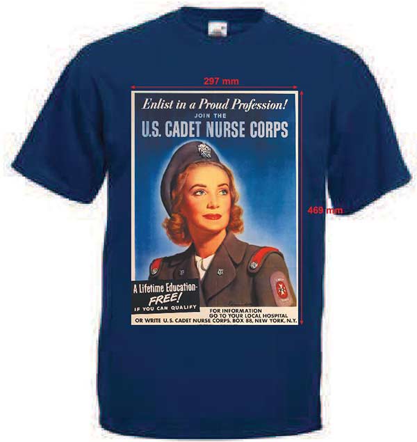 Tričko s potiskem U.S. CADET NURSE CORPS