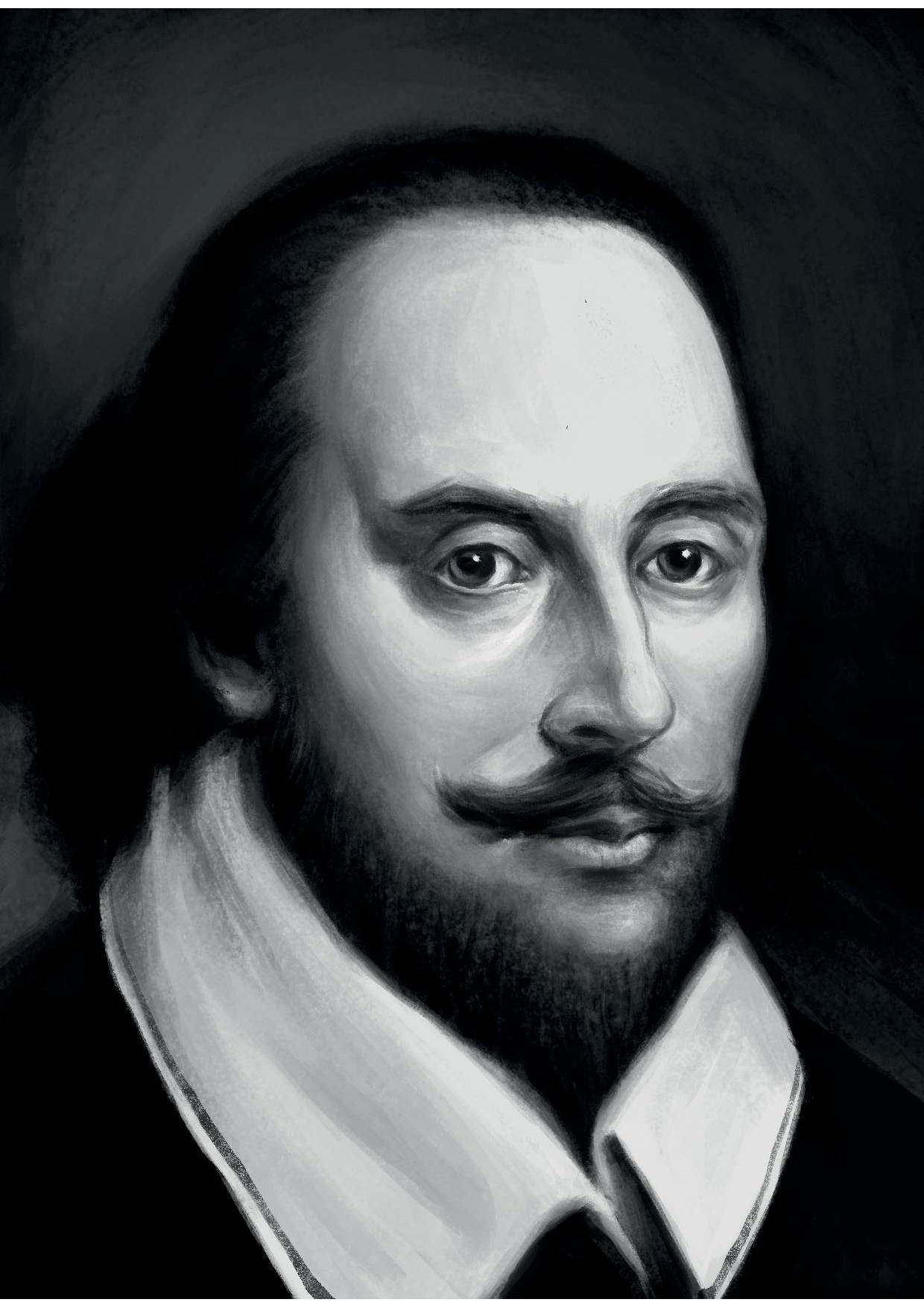 William Shakespeare - reprodukce kresby - NA OBJEDNÁVKU DO 5 DNŮ