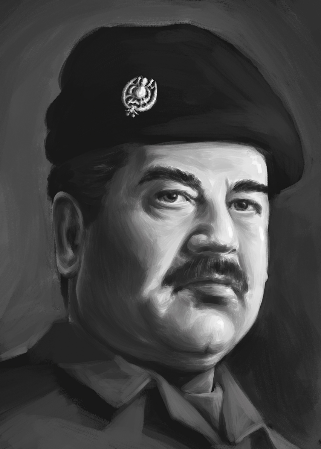 Saddam Hussein - reprodukce kresby
