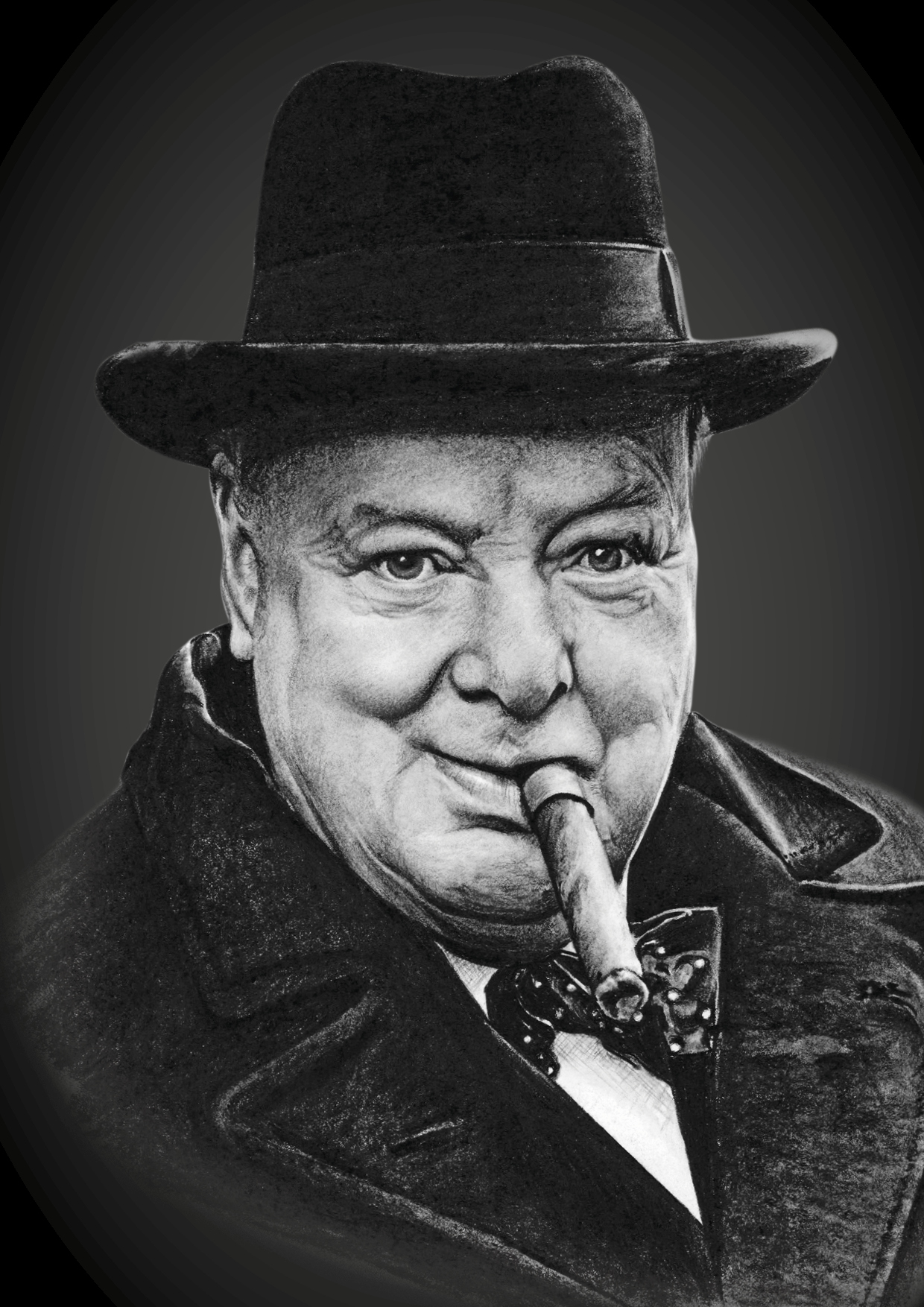 Winston Churchill - reprodukce kresby - NA OBJEDNÁVKU DO 5 DNŮ