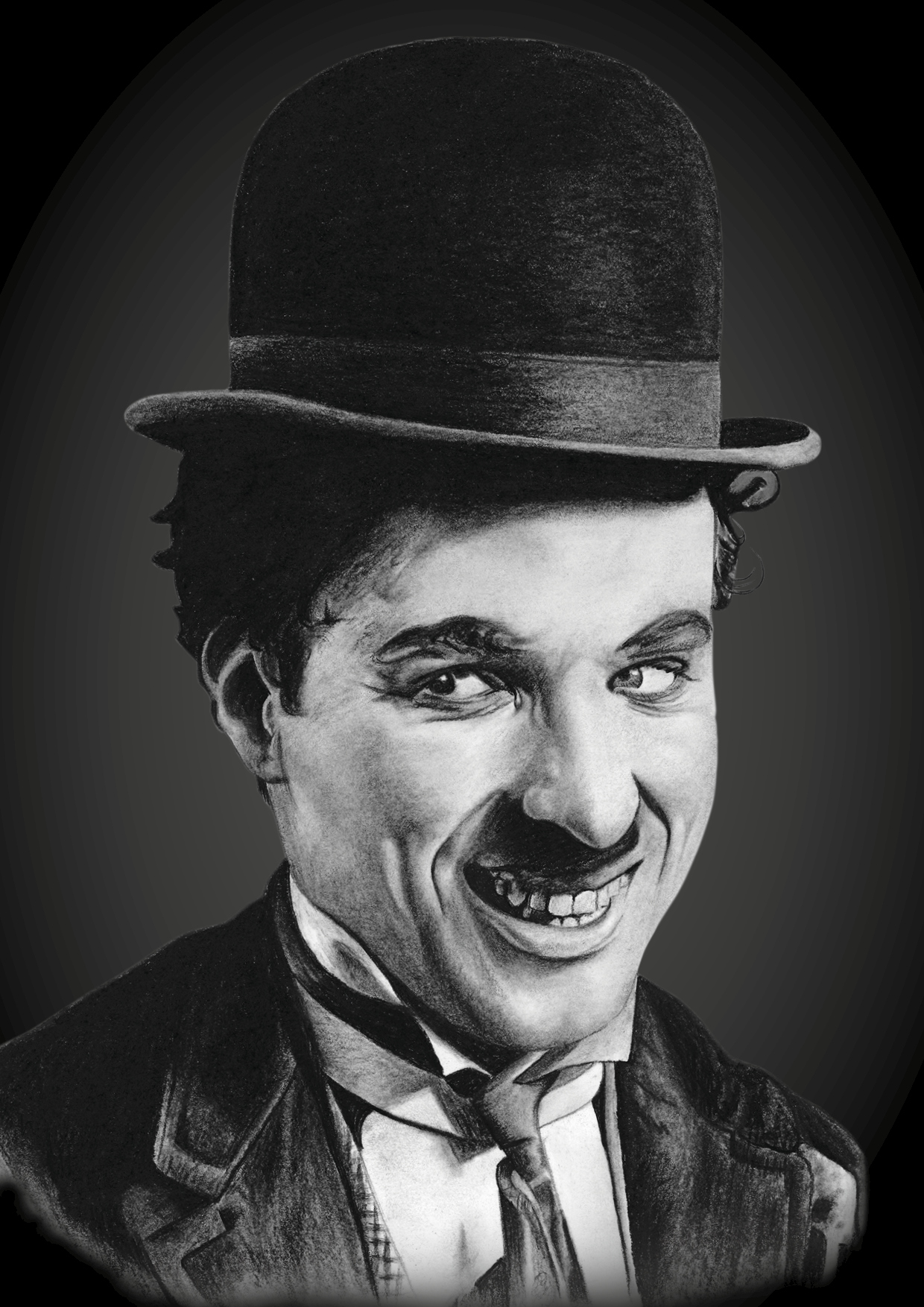 Charlie Chaplin - reprodukce kresby - NA OBJEDNÁVKU DO 5 DNŮ