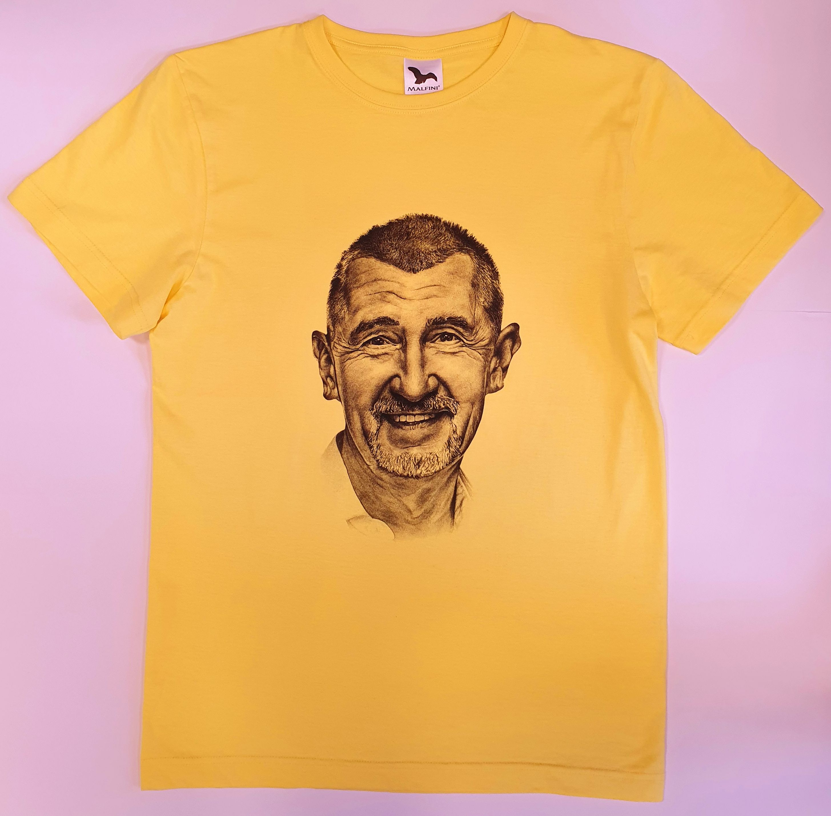 Tričko s potiskem Andrej Babiš - žlutá