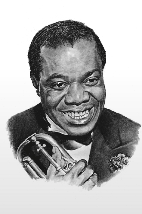 Louis Armstrong - reprodukce kresby