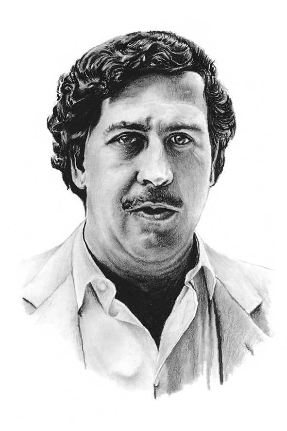Pablo Escobar - reprodukce kresby - NA OBJEDNÁVKU DO 5 DNŮ