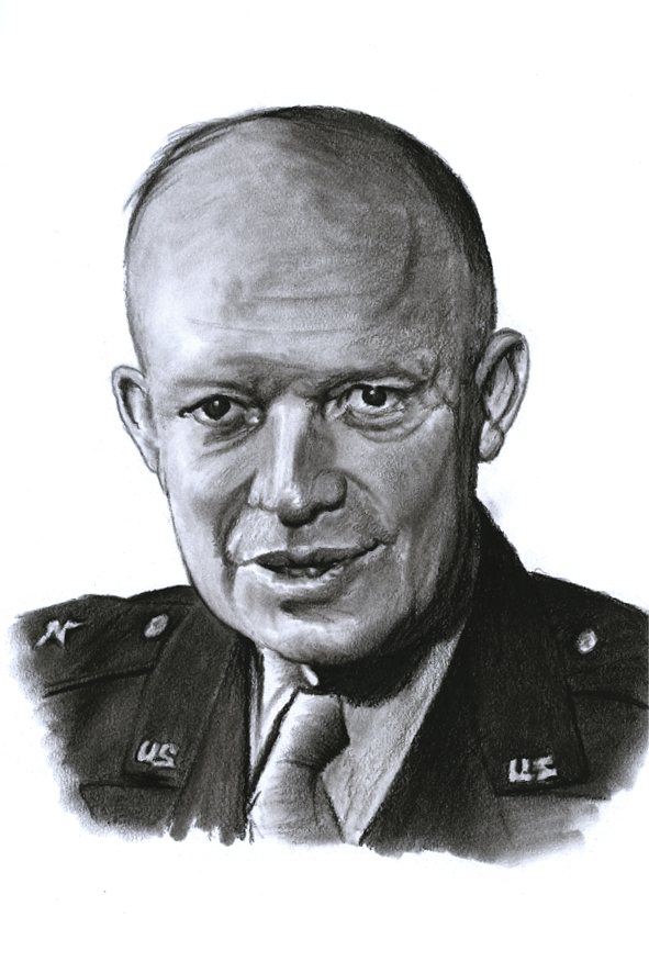 Dwight David Eisenhower - reprodukce kresby - NA OBJEDNÁVKU DO 5 DNŮ