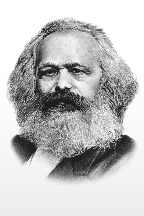 Karl Marx - reprodukce kresby - NA OBJEDNÁVKU DO 5 DNŮ