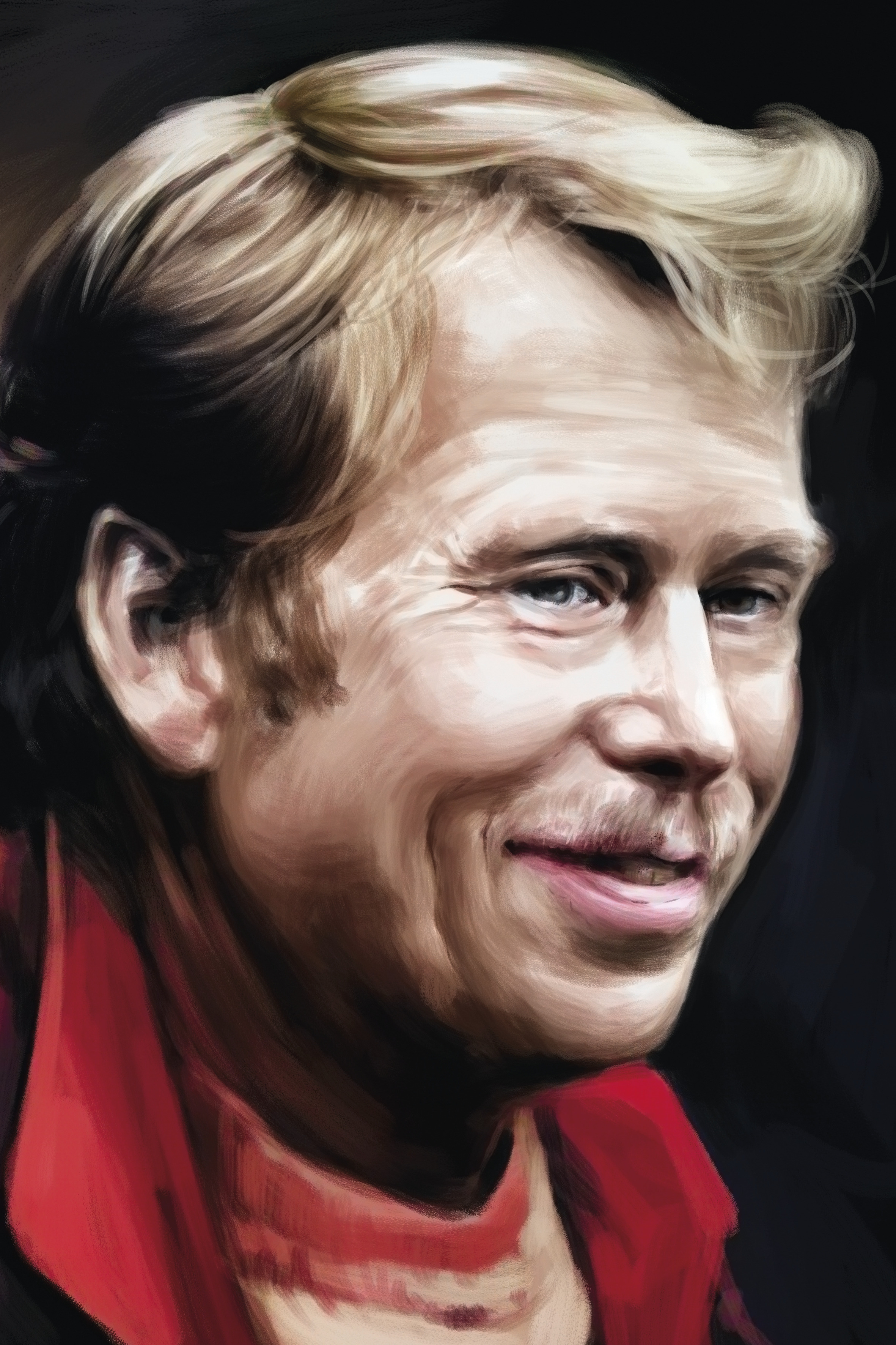 Václav Havel - reprodukce kresby, kolorovaná