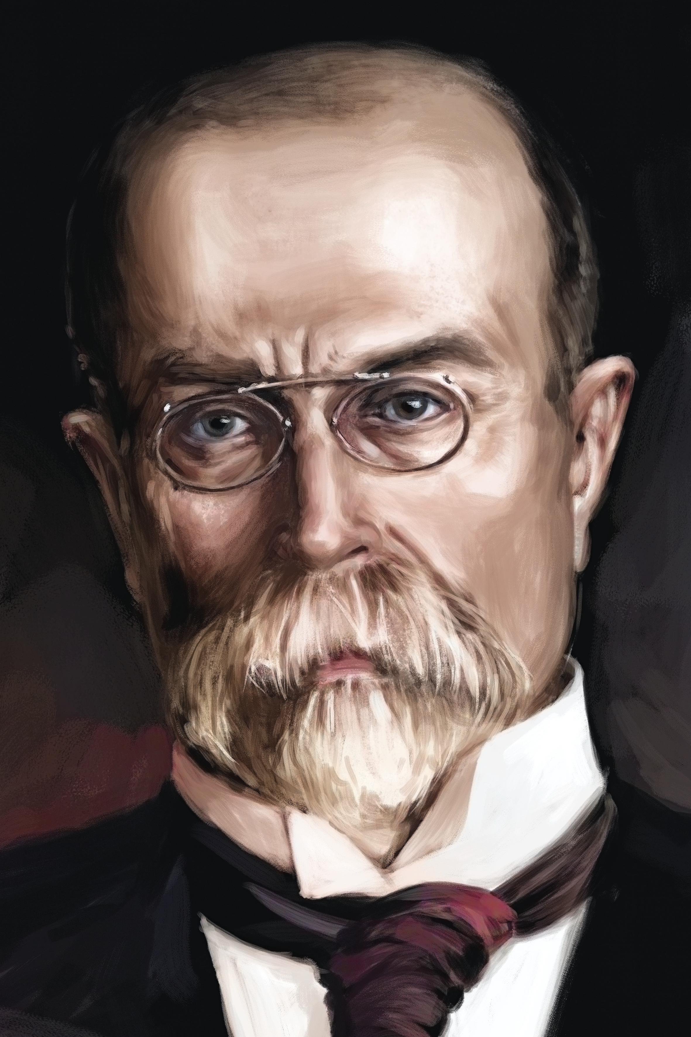 T. G. Masaryk - reprodukce kresby, kolorovaná