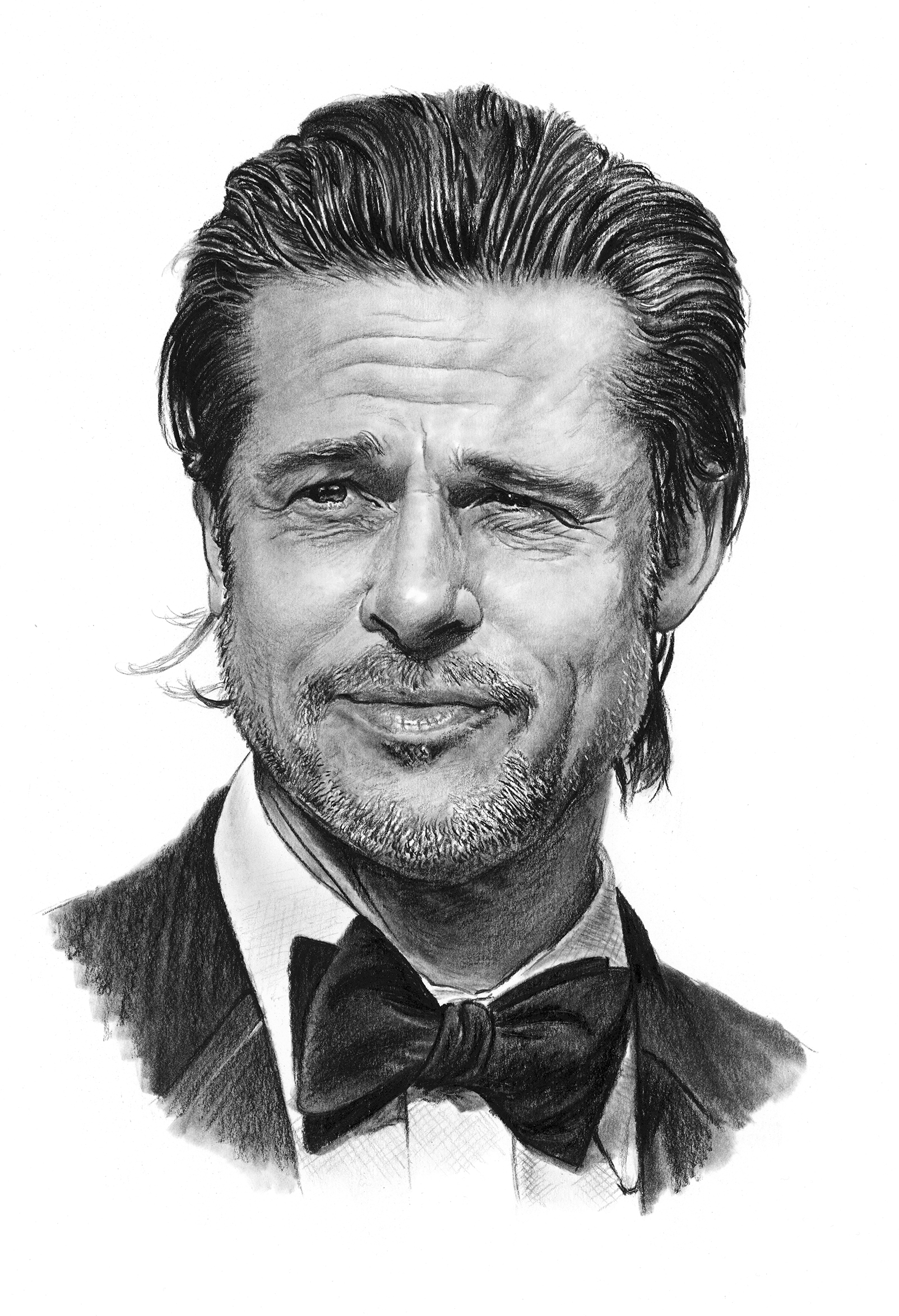 Brad Pitt - reprodukce kresby - NA OBJEDNÁVKU DO 5 DNŮ