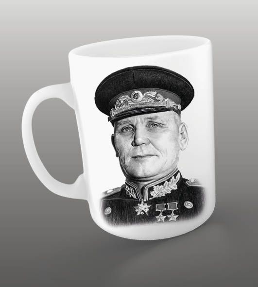 Hrnek Ivan Stěpanovič Koněv (černobílý)
