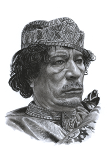 Muammar Kaddáfí - reprodukce kresby